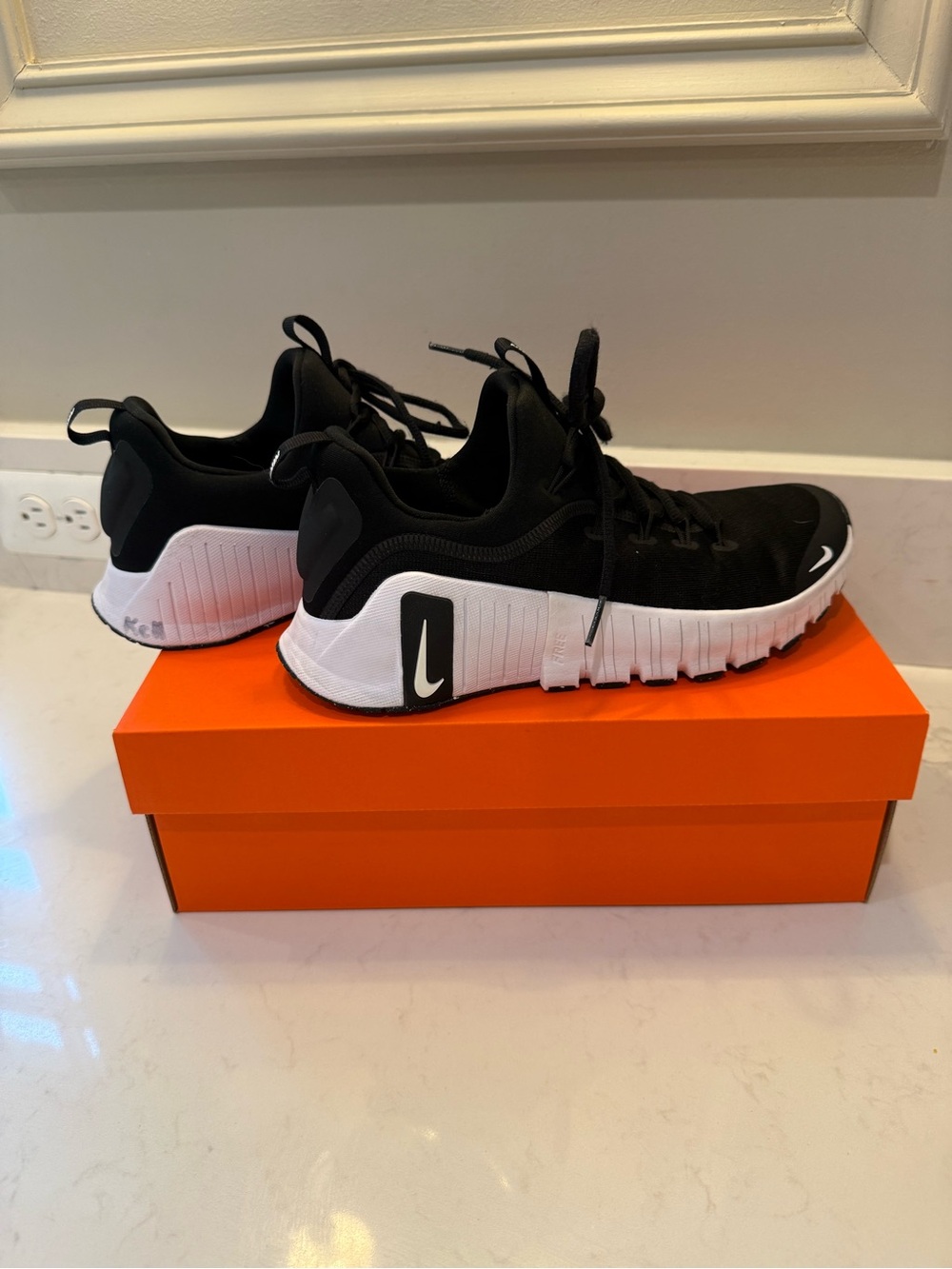Nike Black and White Flex Run Athletic Sneakers - Picture 2 of 7
